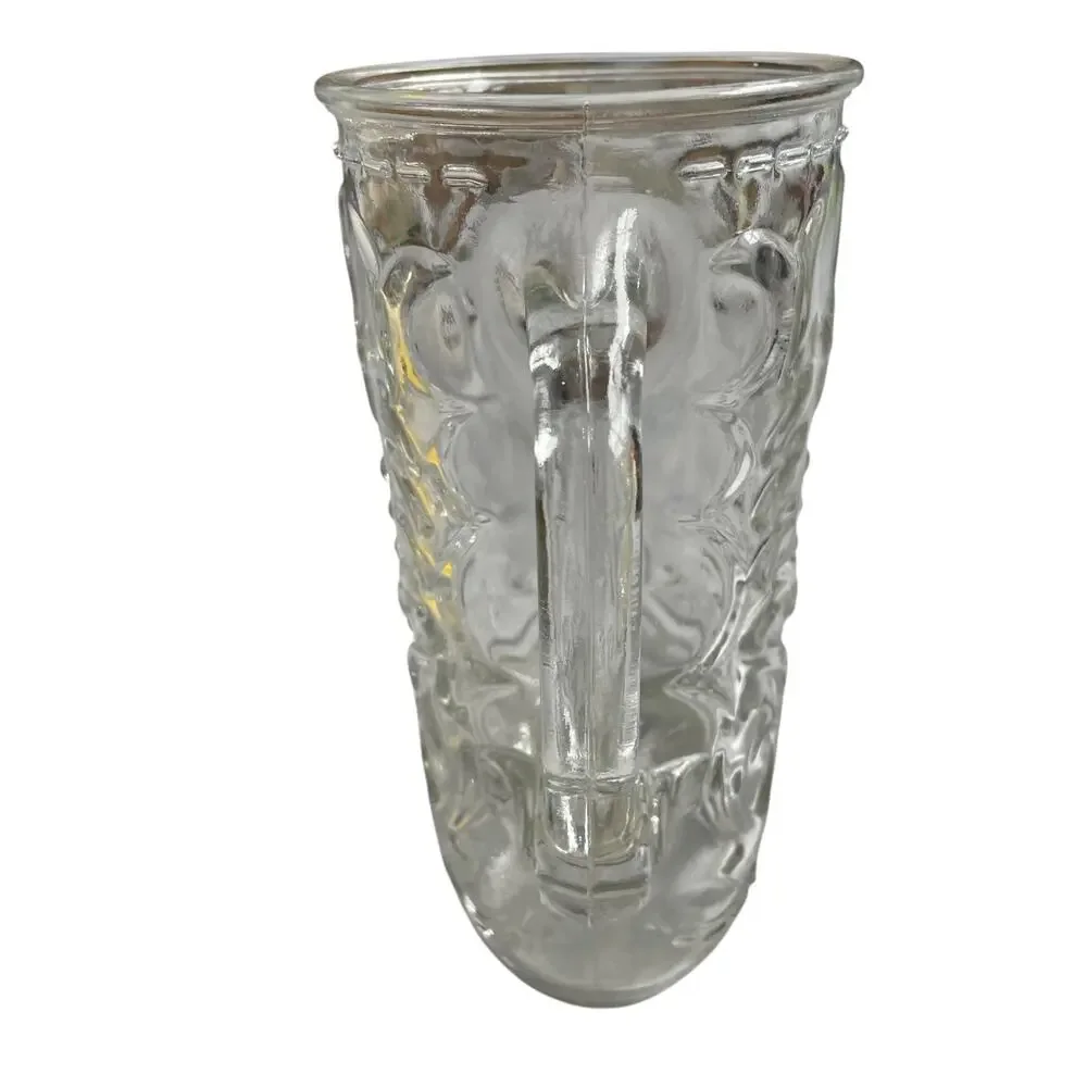 Vintage Clear Glass Cowboy Boot Mug Libbey of Canada Embossed w/ Handle Western